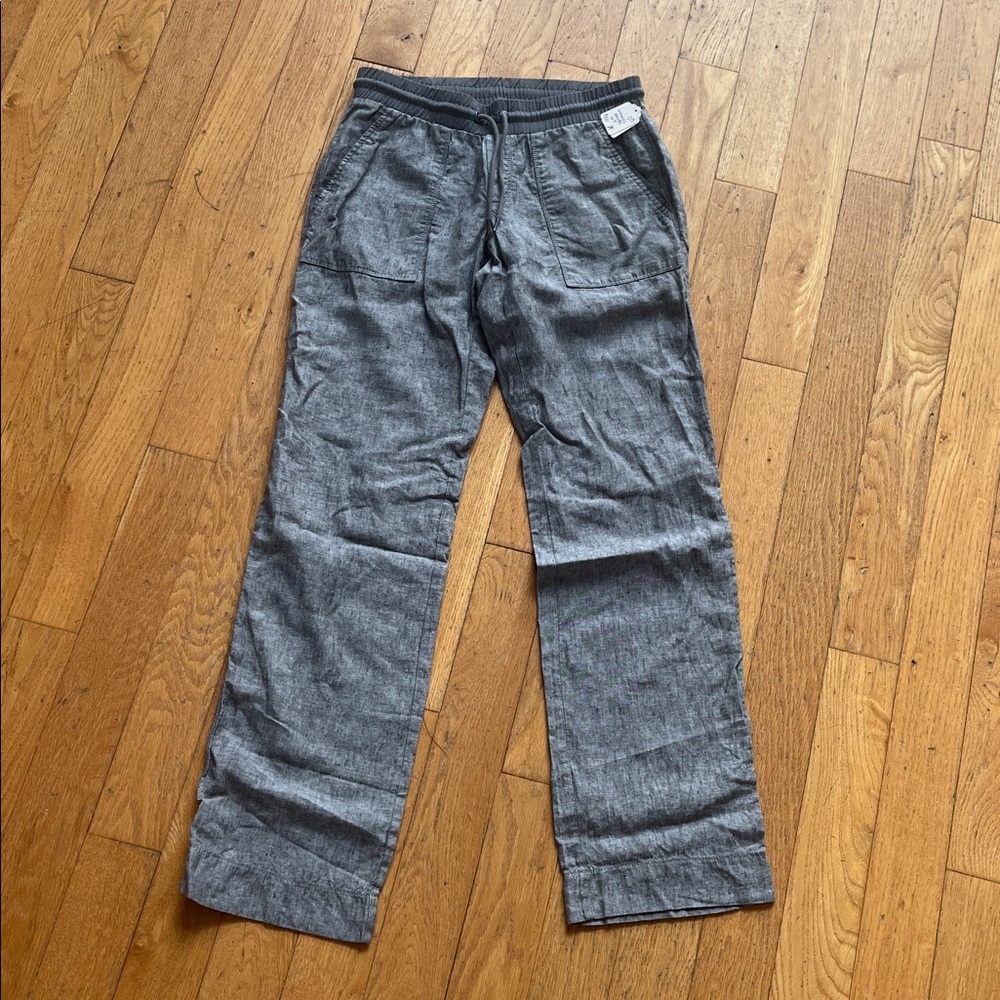 Athleta 6 6T Gray Linen Blend Pants tall